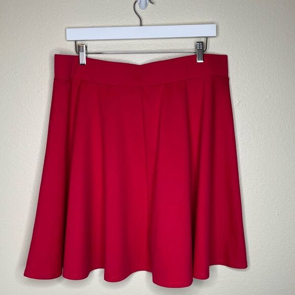 Torrid Skater Skirt Pink Fuchsia Ponte Wide Band Pull On Above Knee Women 2X - Picture 6 of 14